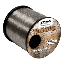 Linha De Pesca Titanium 0,40mm Monofilamento 500mt Crown Cor Cinza