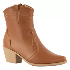 Bota Feminina Western Texana Confortável Country Cano Curto