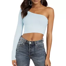 Blusa Cropped Feminina Um Ombro Só Liso Básico