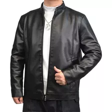 Chaqueta Impermeable Gruesa Para Hombre Cuero Sintético Pu