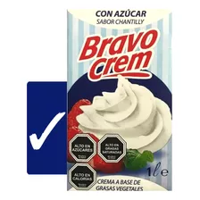 Crema Vegetal Bravo 1 Litro, Con Azucar, Chantilly