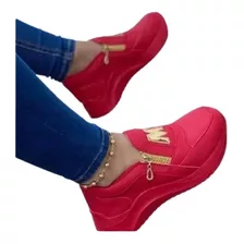 Mujeres Cuero Grueso Fondo Aumento Casual Zapatos