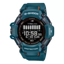 Reloj Casio Gbd-h2000-2d Gps Solar Bluetooth Smartwatch Malla Azul Petróleo Bisel Azul Petróleo Fondo Negro