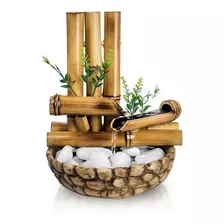 Fonte Bambu De Mesa Feng Shui Agua Cascata Decorativa 26cm Cor Marrom 110v/220v