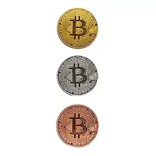 Moneda Física Bitcoin Btc Oro, Plata Y Bronce 30g.