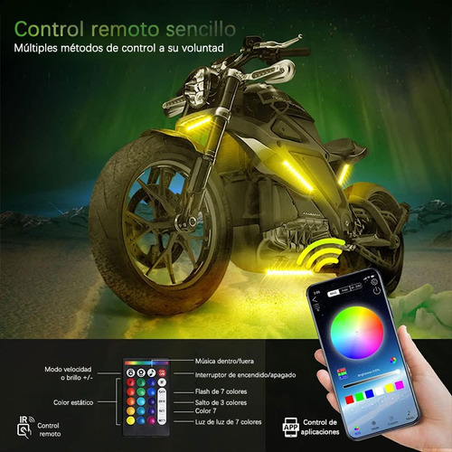 Kit Led Moto Rgb 8pz Control App Luz De Atmnica Honda Foto 9