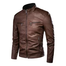 Chaqueta Casual De Otoño Vintage De Cuero Pu Para Hombre