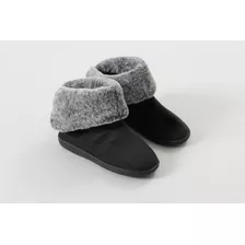 Pantufla Botin Gamuza Peludo Mujer Flores 33304-2