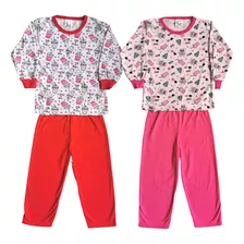 Kit C/ 2 Pijama Infantil Inverno Frio Menina Longo 201513-2
