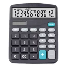 Calculadora 12 Dígitos Portátil De Escritorio Números Grande Color Negro