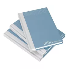 Kit 3 Cadernos A6 Com Capa Dura Cinza E Azul - Office Basics