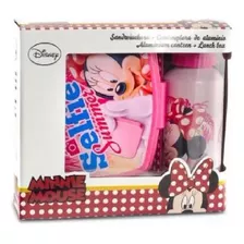 Kit De Lanche Disney Garrafa E Sanduicheira Minnie Mouse Cor Rosa