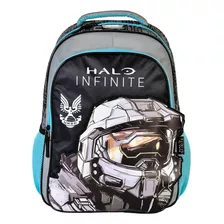 Mochila Escolar Halo Infinite Master Chief Gris Original