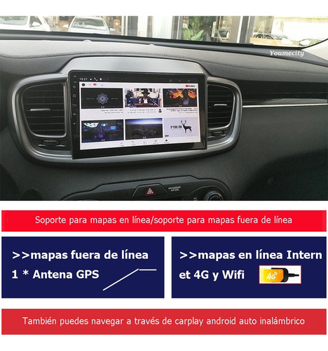 Auto Radio Estreo Android Gps Para Kia Sorento 2016-2018 Foto 2