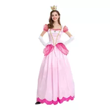 Vestido De Fiesta De Disfraz De Princesa Peach Para Cosplay