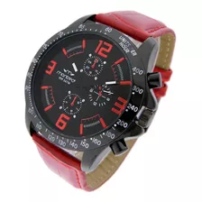 Reloj Montreal Hombre Ml1063 Malla Simil Crocco Caja Metal