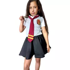 Conjunto Completo Hermione Gravata Vestido E Colete Infantil