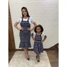 Kit Jardineira Mãe E Filha Moda Feminina Gospel Moderna Luxo