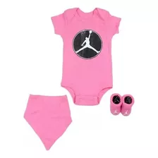 Conjunto De 3 Piezas Air Jordan Para Bebés 6-12 Meses / Rosa