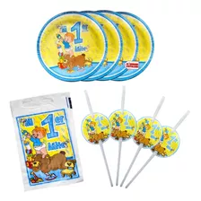 Combo Kit Fiesta 10 Personas Mi Primer Año Niño Azul - Cc