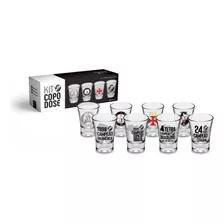 Copo Dose Shot 60ml Kit 4 Un Vasco Futebol