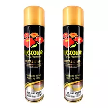 2 Tinta Spray Met Ouro Interior 350ml Multi Uso Lukscolor