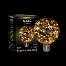 Lámpara Led Globo 125 Glitter Decó Yarlux E27 Blanco Calido Color De La Luz Luz Cálida 2700k