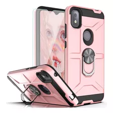 Funda Rosa Para Tcl Revvl 4 Con Protector De Pantalla