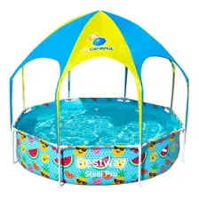 Piscina Estructural Redondo Bestway 56432 Con Capacidad De 1688 Litros De 2.44m De Diámetro Multicolor