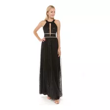 Vestido De Fiesta Elegante, Hermoso Color Negro Con Escote.