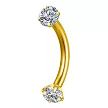  Piercing Banana Sobrancelha Intímo Rook Titânio Pvd Gold