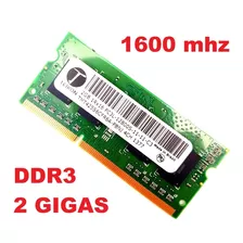 Memoria Notebook Ddr3 2gb 2 Gigas Pcl3 1600 Mhz 12800s