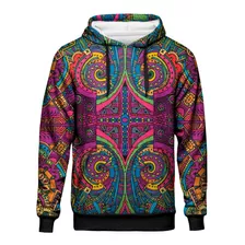 Blusa Moletom Capuz Psicodelico Acid Trippy Hippie Retro