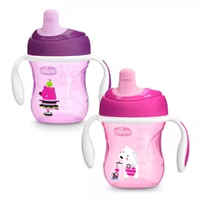 Vaso Entrenador Chicco Boquilla Semi Suave Bebes Rosa O Lila