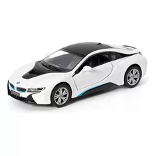 Miniatura Carrinho Ferro Fricção Bmw I8 Kinsmart 1/36 Branco