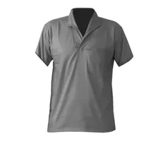 Camisa Jaleco Brim Manga Curta Botão Gola Italiana Uniforme