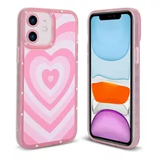 Funda Okk Para iPhone 11-corazón Rosa Claro