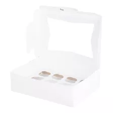 Caja De Carton Blanca Con Visor Para 12 Cupcakes (12 Und)