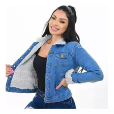 Jaqueta Jeans ® Feminina Forrada Em Pelúcia Pelinhos