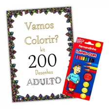 Kit 200 Desenhos Adulto Para Colorir +brinde Envio Imediato