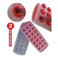 Kit 2 Formas Gelo Silicone Flexível 21 Cubo Forminha Redonda