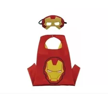 Capa E Máscara Infantil Personagem Homem De Ferro Fantasia