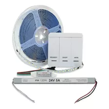 Fita Led 10metro Sequencial 24v C/ Efeitos Controle E Fonte Cor Da Luz Branco-frio 110v/220v