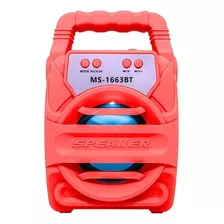 Parlante Ditron Ms1663bt Portátil Con Bluetooth Rojo 5v