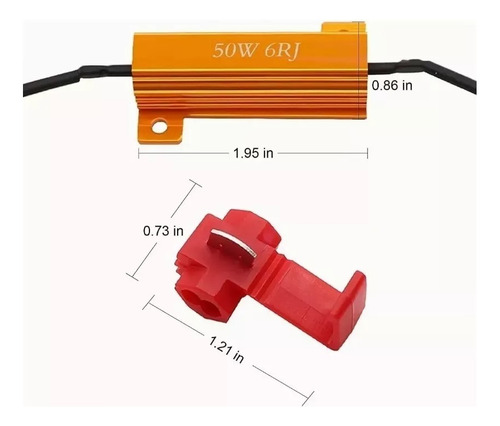 Par Resistencias Led Canbus Error Foco Fundido 50w 6ohm Foto 3