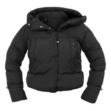 Campera Inflable Mujer Puffer Abrigada Capucha Bolsillos