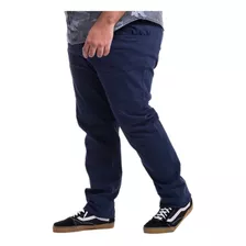 Calça Masculina Plus Size Sarja Colorida Com Lycra Elastano