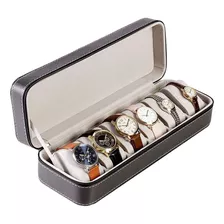 Organizador Para 6 Relojes Gadnic Caja Estuche De Reloj Color Negro