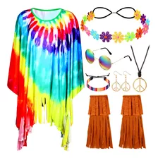 Hicarer 7 Pcs 60s 70 Accesorios De Vestuario Hippie Juego De