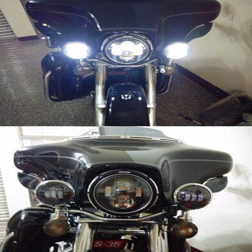 Faro Auxiliar Led Moto Harley 4.5 Pulgadas 50 W 4 Mil Lm Day Foto 7